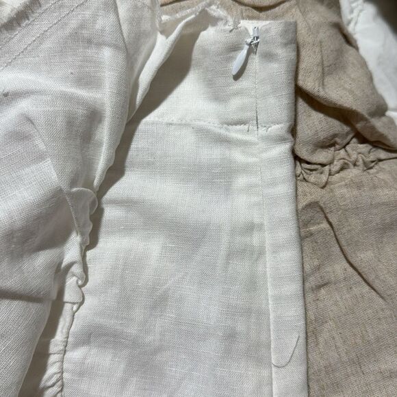 NWT 200.00 Iro Skirts Musk Linen Side Zip Tiered Ruffled A-Line - Picture 8 of 8